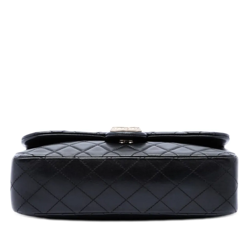 Chanel Medium Quilted Lambskin Westminster Pearl Flap Black Leather Very good - Inside View
