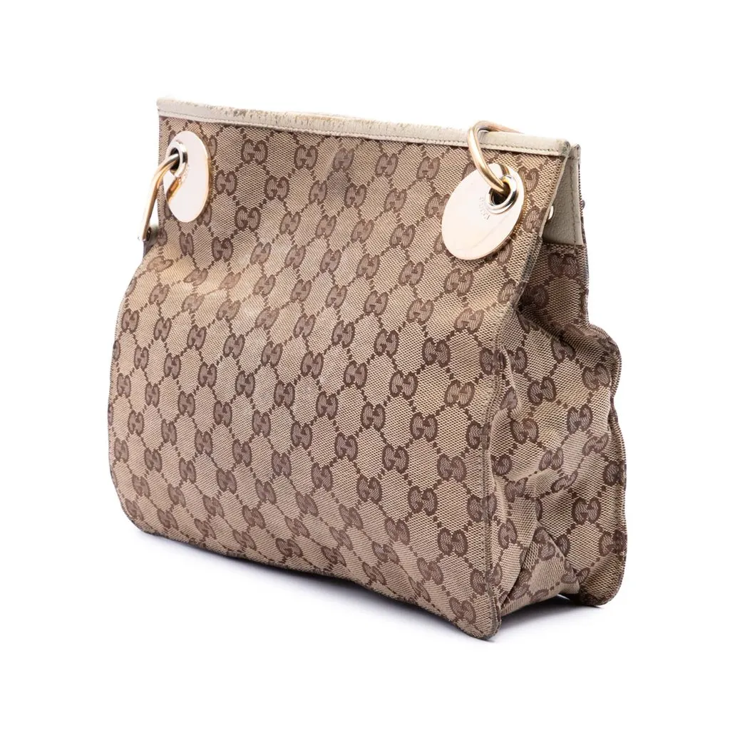 Gucci GG Canvas Eclipse Crossbody Beige Good - Back View