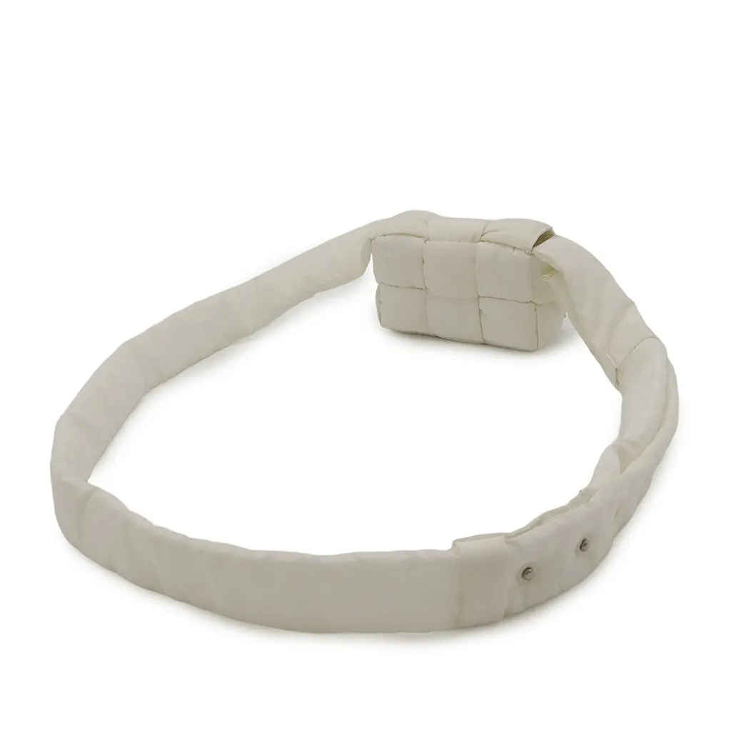 Bottega Veneta Candy Nylon Intrecciato Padded Tech Cassette Crossbody White Very good - Model View