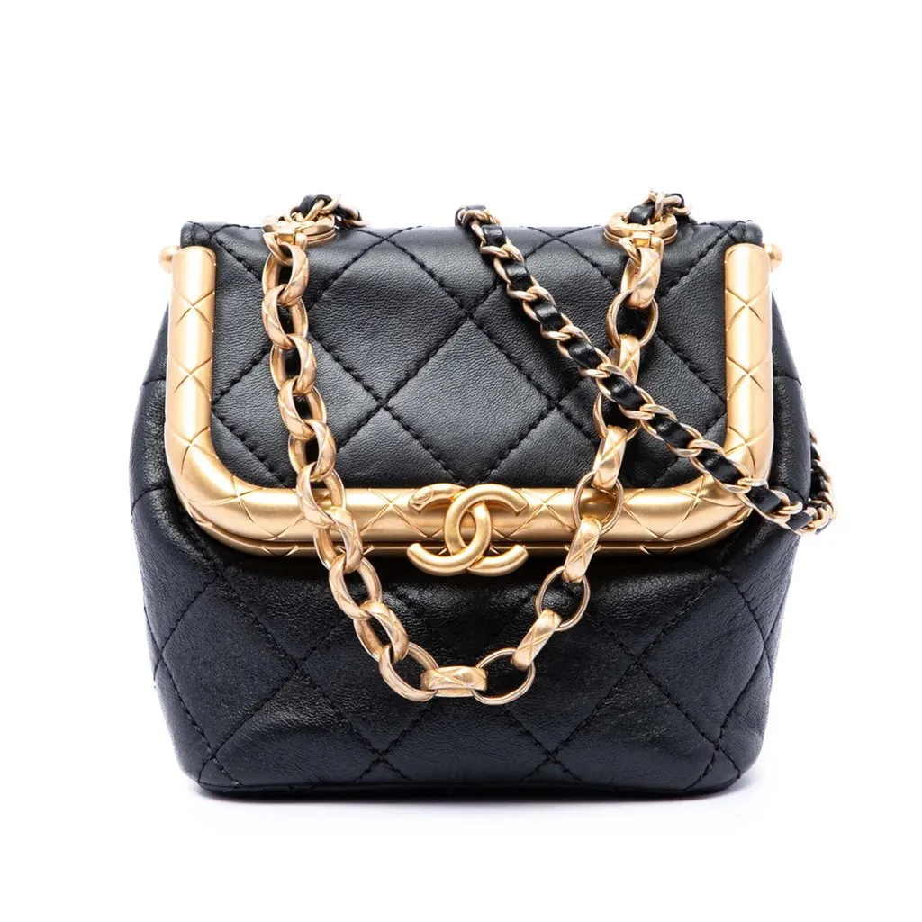 Chanel Micro Quilted Lambskin My Crush Bag Black Leather Very good - Front View