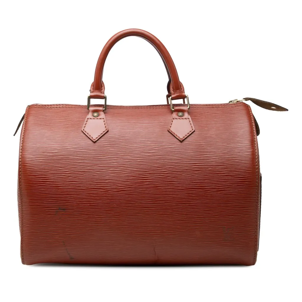 Louis Vuitton Epi Speedy 30 Brown Leather Good - Front View