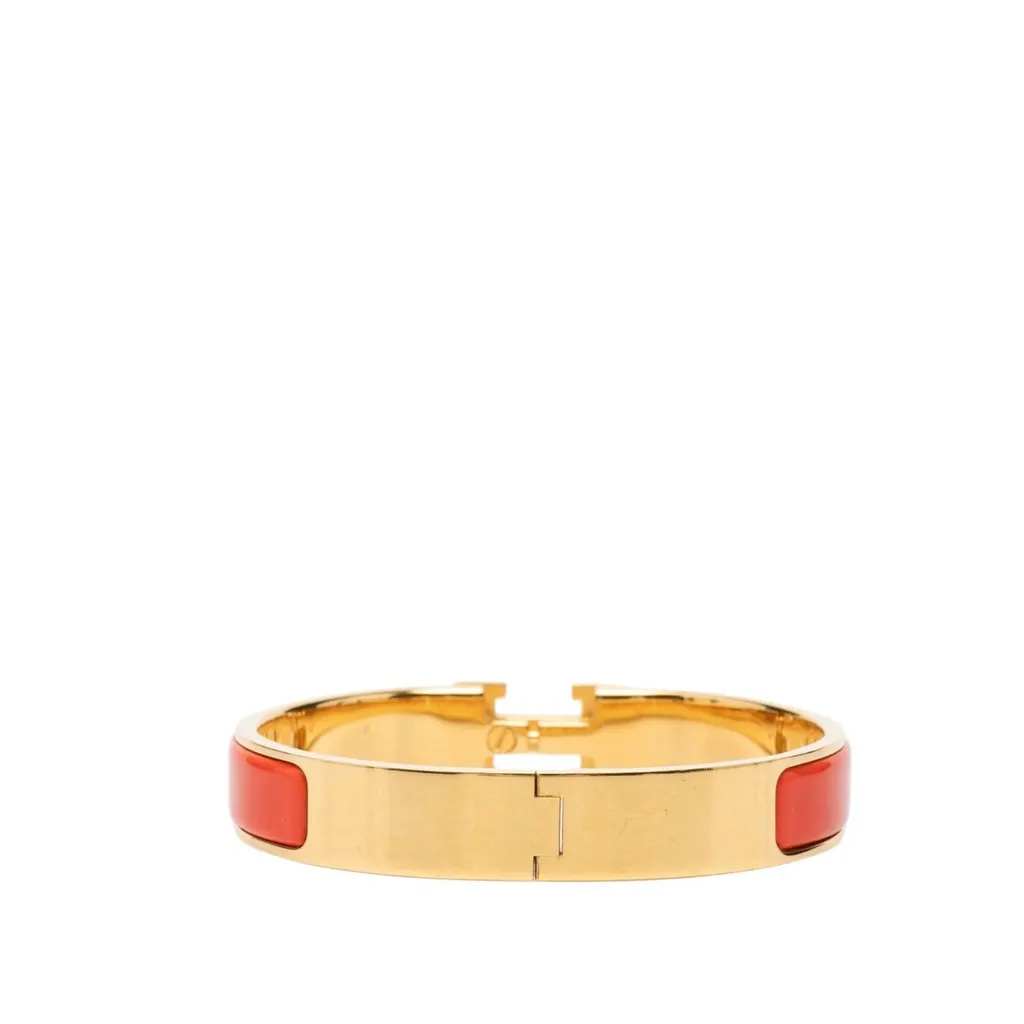 Hermès Narrow Enamel Clic H Bracelet PM Red Very good - Inside View