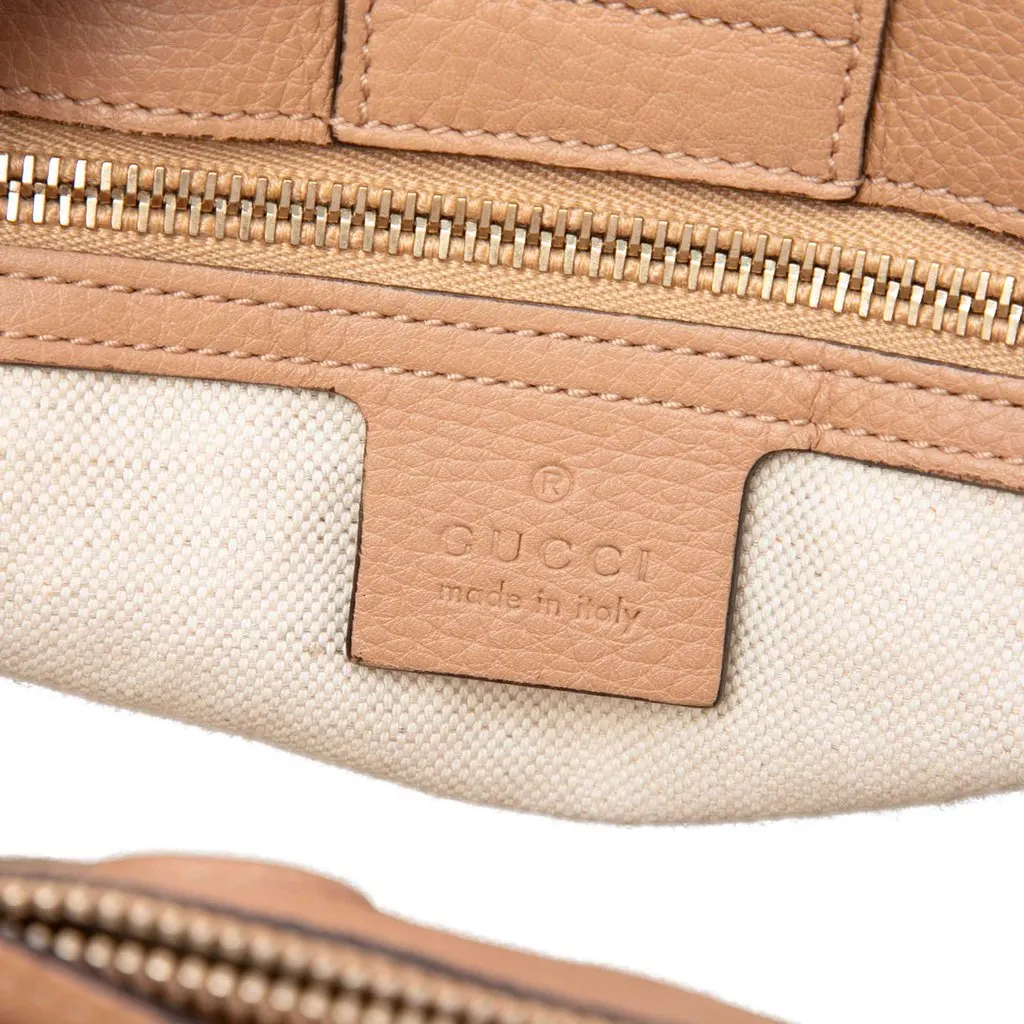 Gucci Medium Calfskin Bamboo Shopper Satchel Brown Leather Very good - Box View