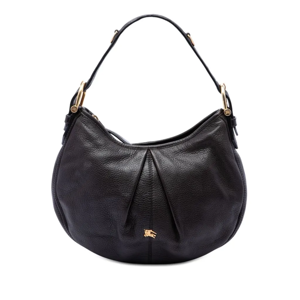 Burberry Small Leather Malika Hobo Brown Leather Very good - Front View