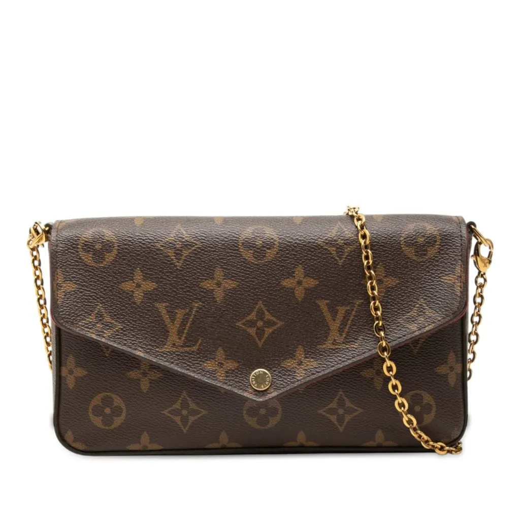Louis Vuitton Monogram Pochette Felicie Brown Very good - Front View
