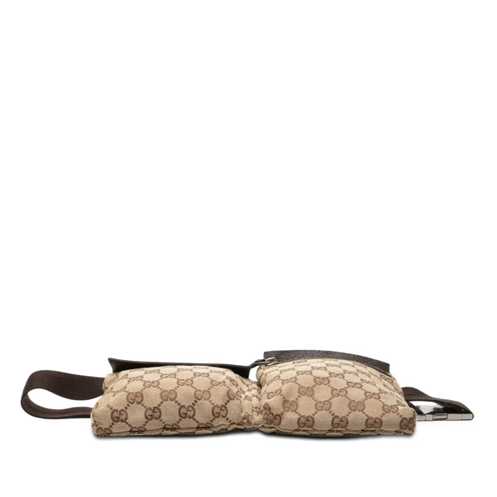 Gucci GG Canvas Double Pocket Belt Bag Beige Very good - Inside View