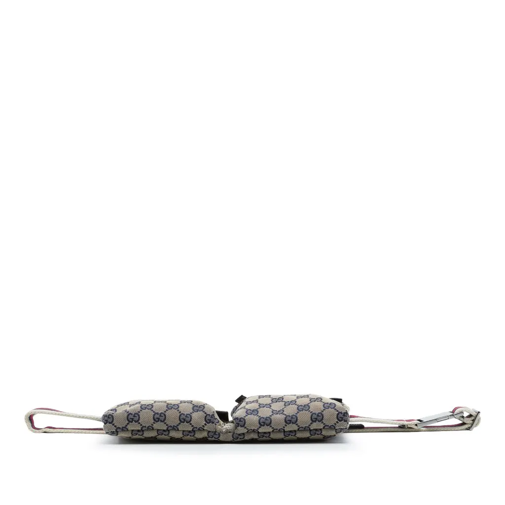 Gucci GG Canvas Web Double Pocket Belt Bag Beige Very good - Inside View