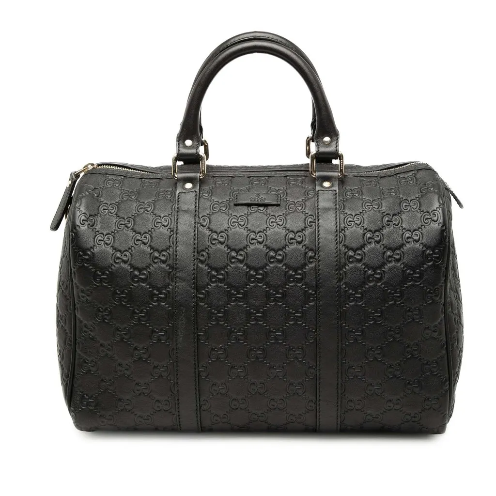 Gucci Medium Guccissima Joy Boston Bag Black Leather Very good - Front View