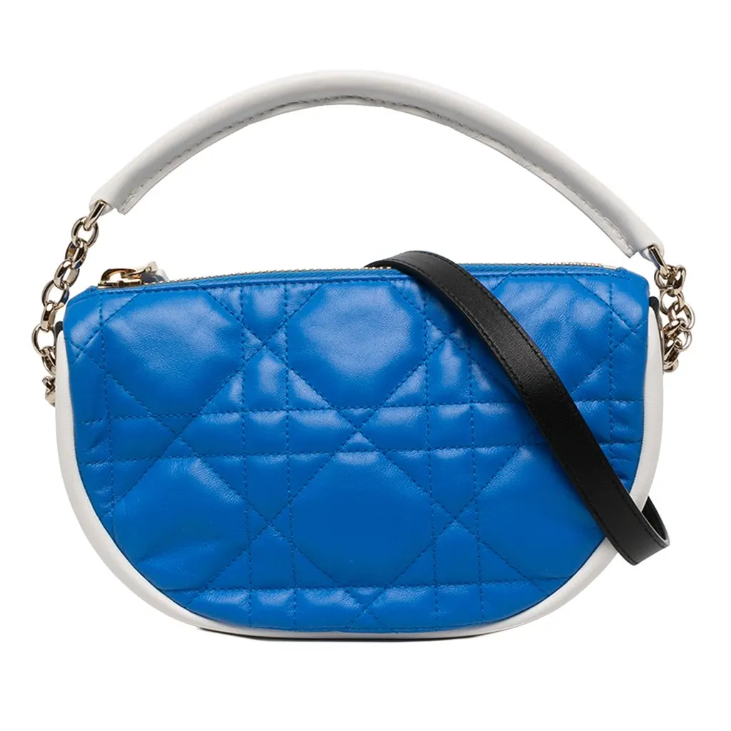 Dior صغيرة Tricolor جلد الحمل كاناج Dior Vibe حقيبة هوبو