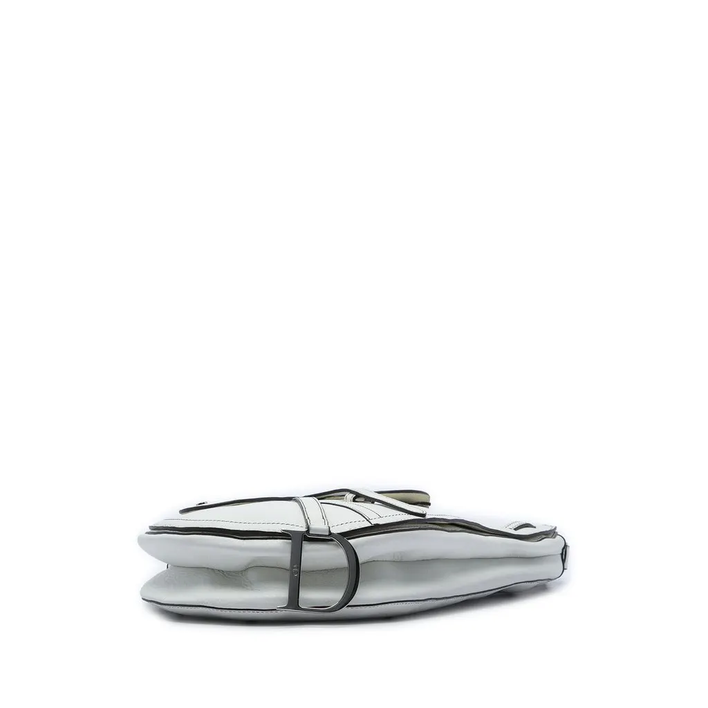 Dior Leather Baudrier Saddle Bag White Leather Very good - Inside View
