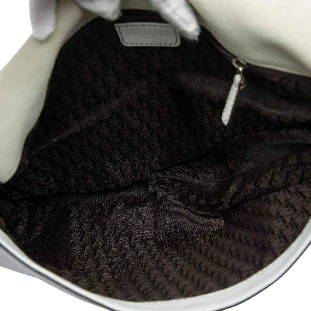 Dior Leather Baudrier Saddle Bag White Leather Very good - Model View