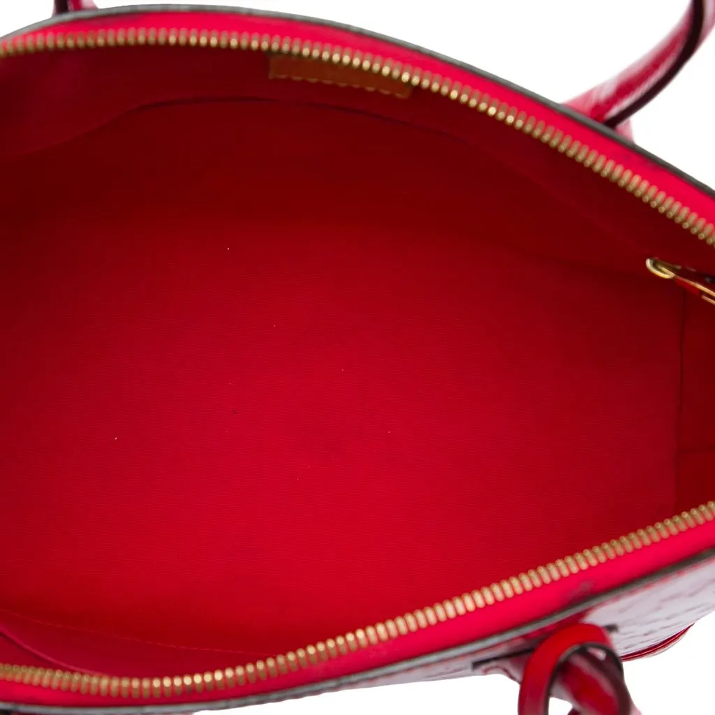 Louis Vuitton Monogram Vernis Lockit PM Red Leather Very good - Model View
