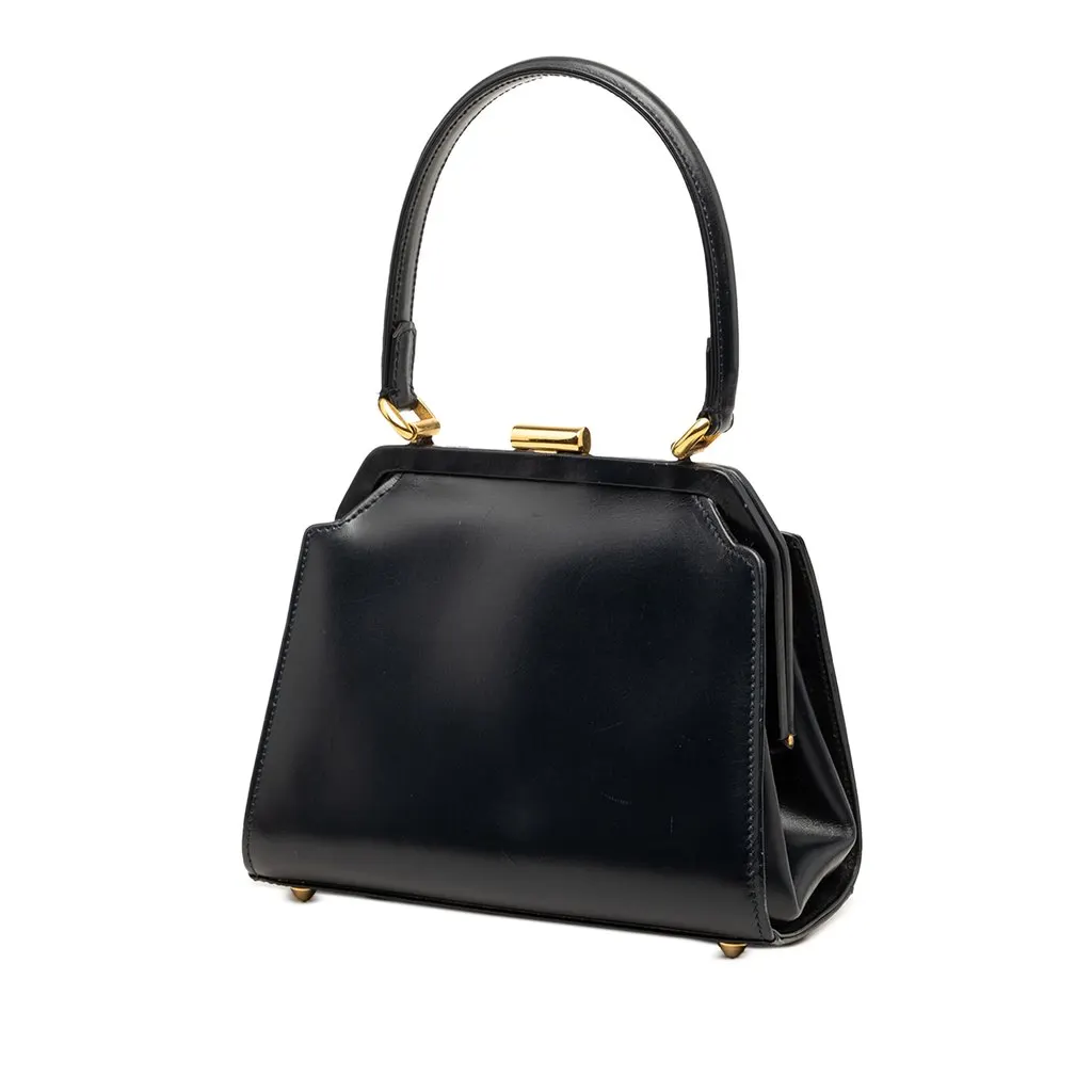 Burberry Leather Satchel Black Leather Good - Back View