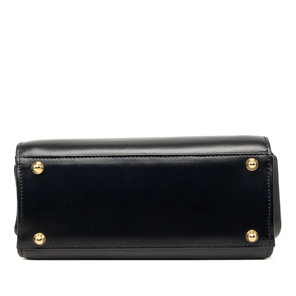 Burberry Leather Satchel Black Leather Good - Inside View