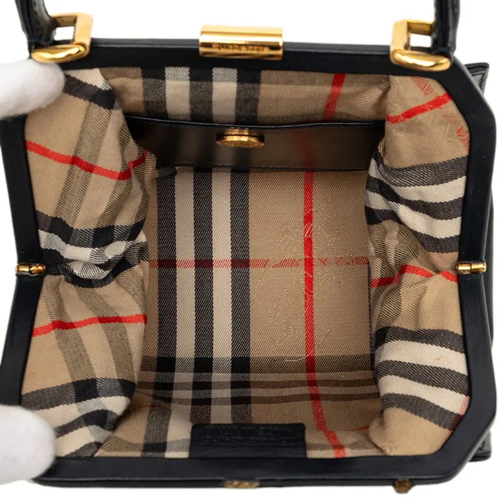 Burberry Leather Satchel Black Leather Good - Model View