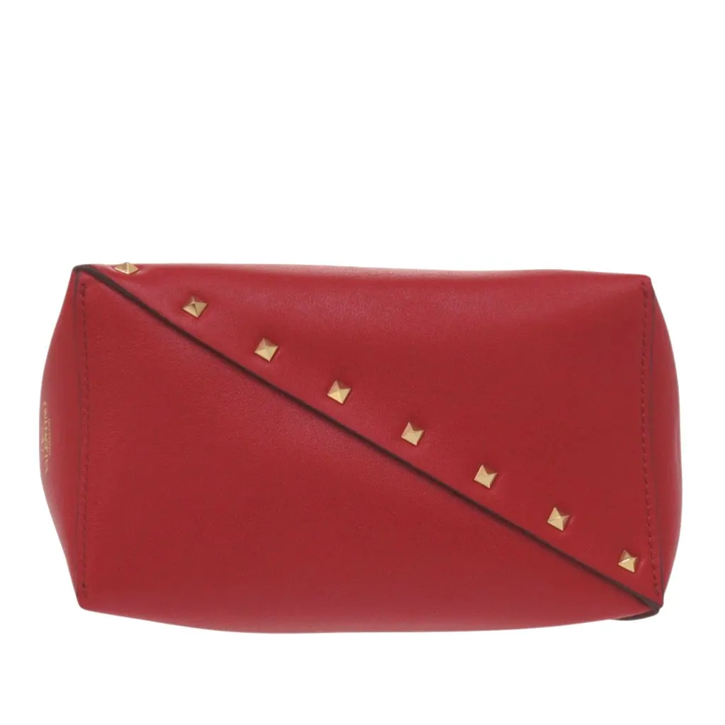 Valentino Leather Rockstud Wispy Bucket Bag Red Leather Very good - Inside View