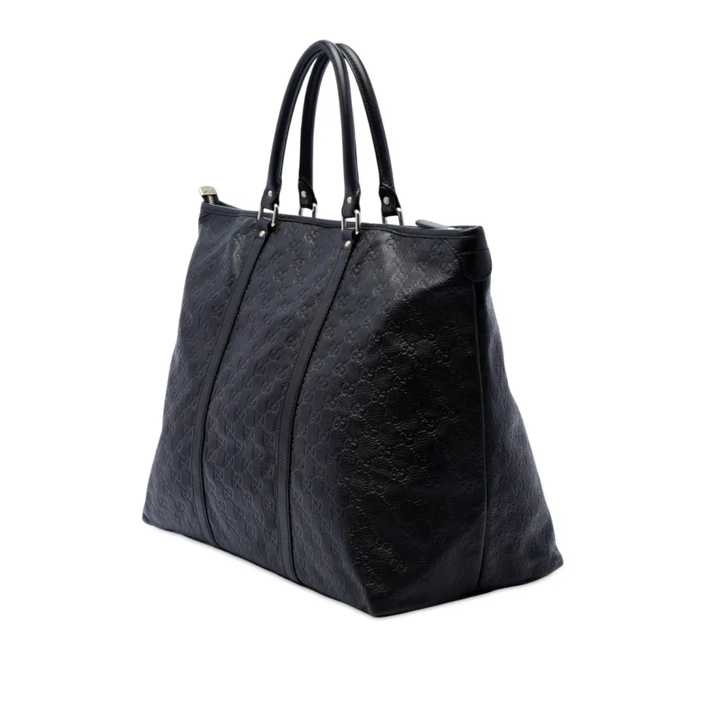 Gucci Guccissima Weekender Black Leather Very good - Back View