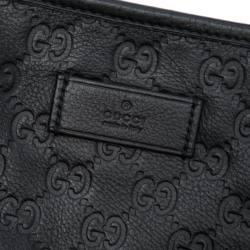 Gucci Guccissima Weekender Black Leather Very good - Box View