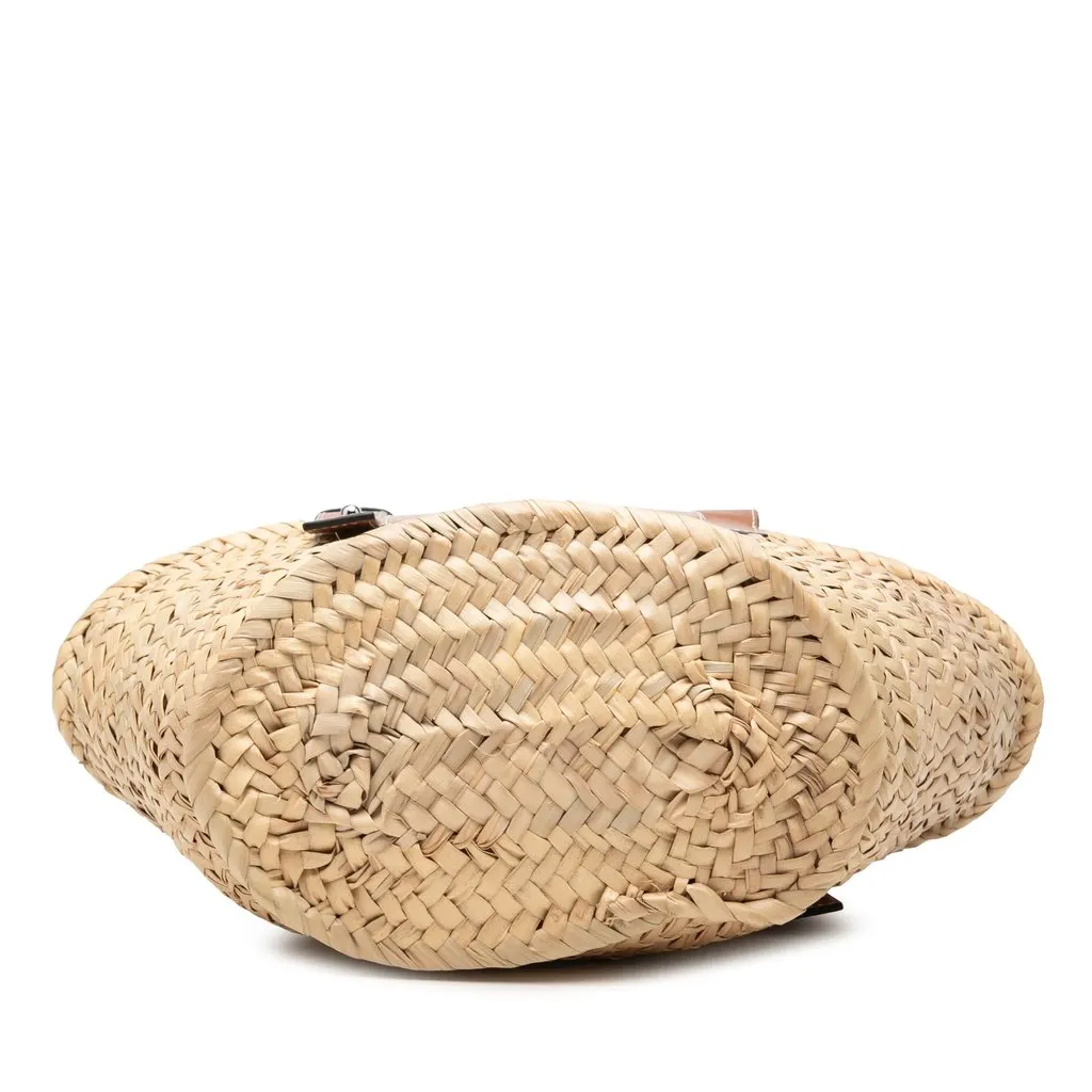 LOEWE Small Raffia Anagram Basket Tote Beige Very good - Inside View
