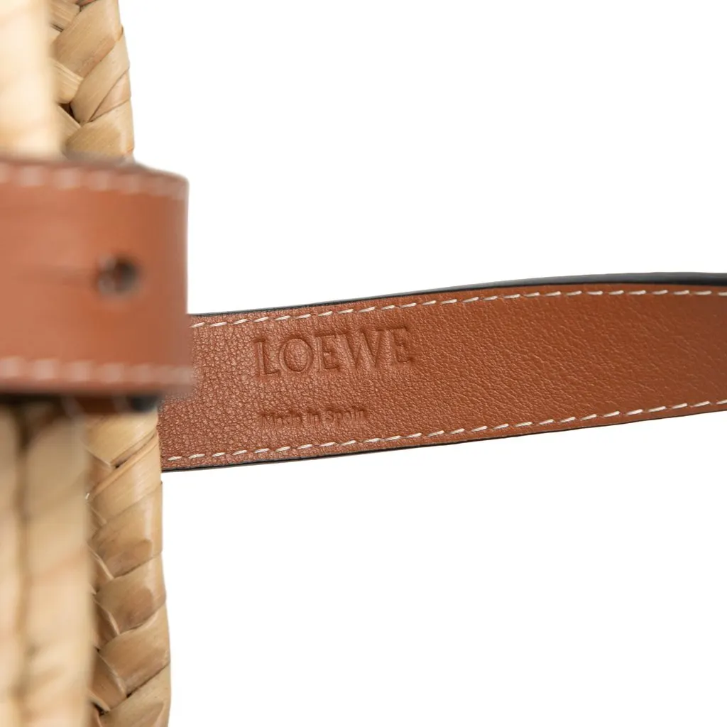 LOEWE Small Raffia Anagram Basket Tote Beige Very good - Box View