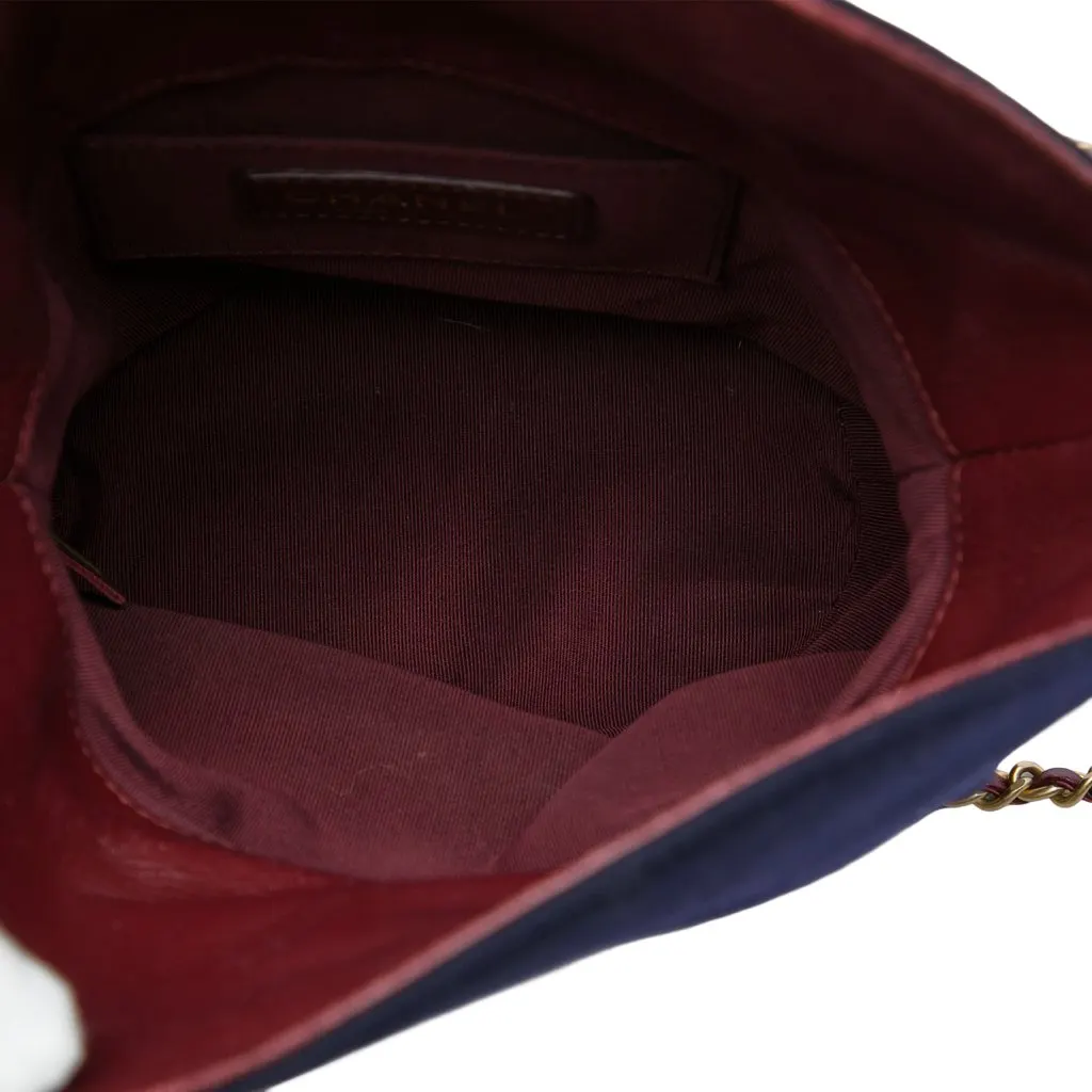 Chanel Paris Hamburg Quilted Wool Coco Sailor Charms Bucket Bag Blue Wool Very good - Model View