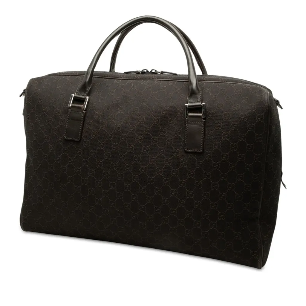 Gucci GG Denim Travel Bag Brown Denim Good - Back View