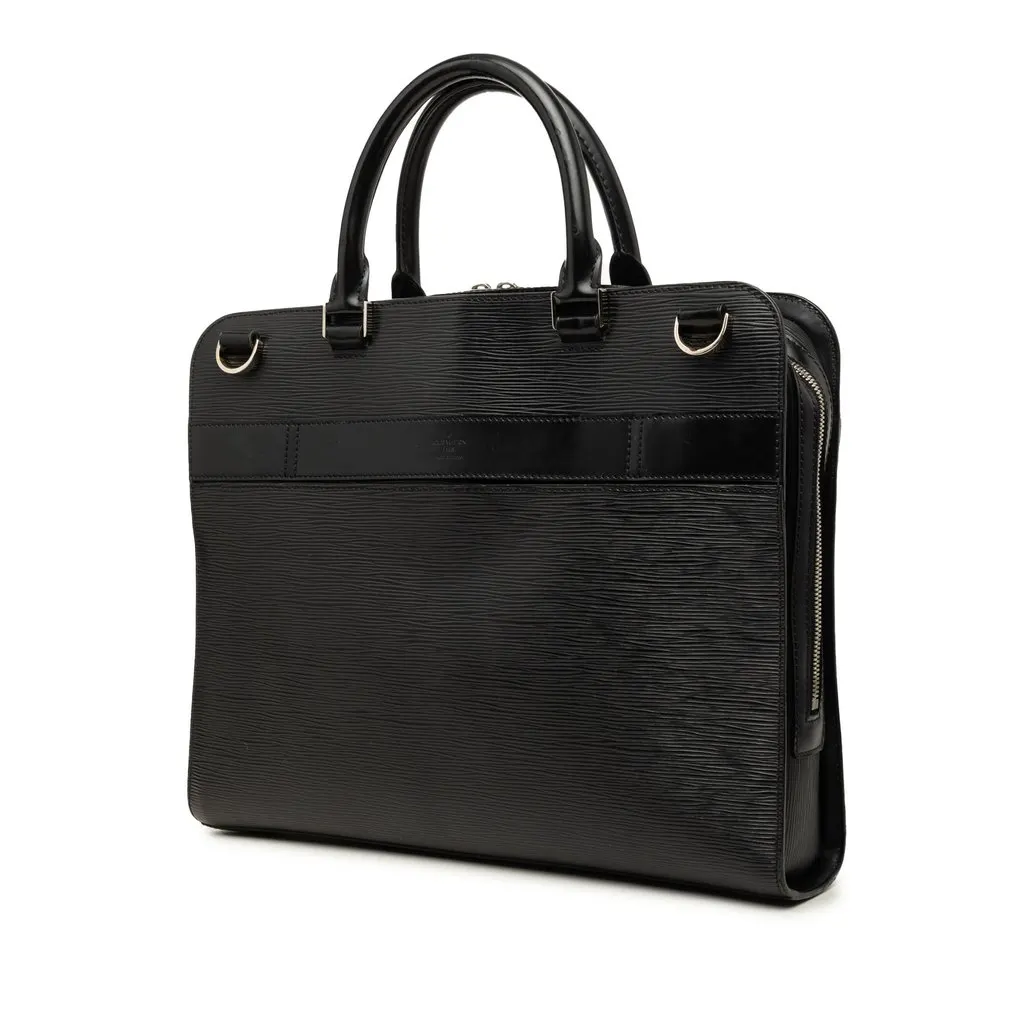 Louis Vuitton Epi Bassano GM Black Leather Good - Back View