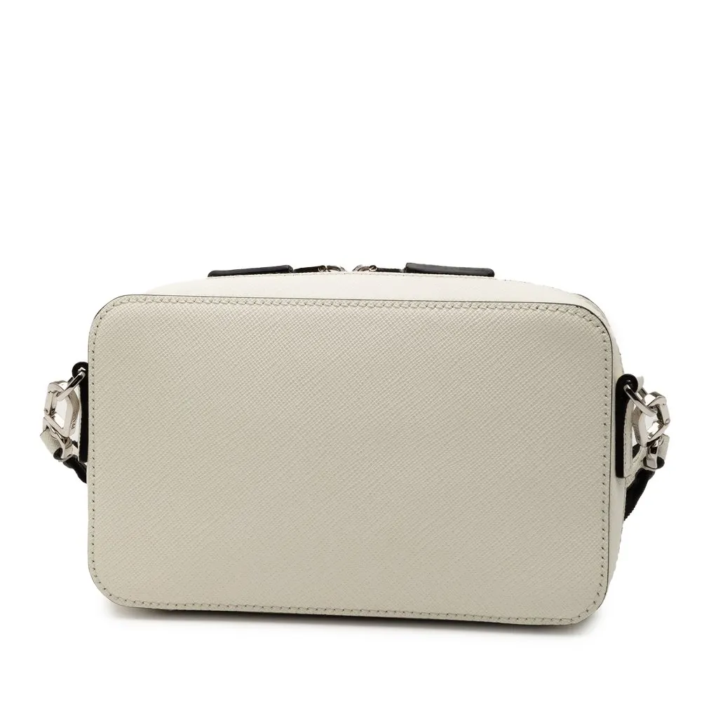 Prada Saffiano Brique Crossbody White Leather Very good - Back View
