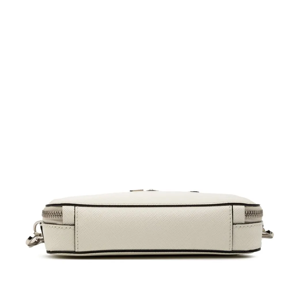 Prada Saffiano Brique Crossbody White Leather Very good - Inside View