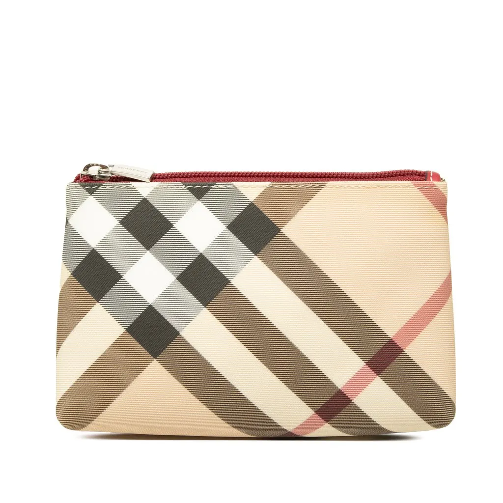 Burberry Nova Check Canvas Pouch Beige Canvas Very good - Front View