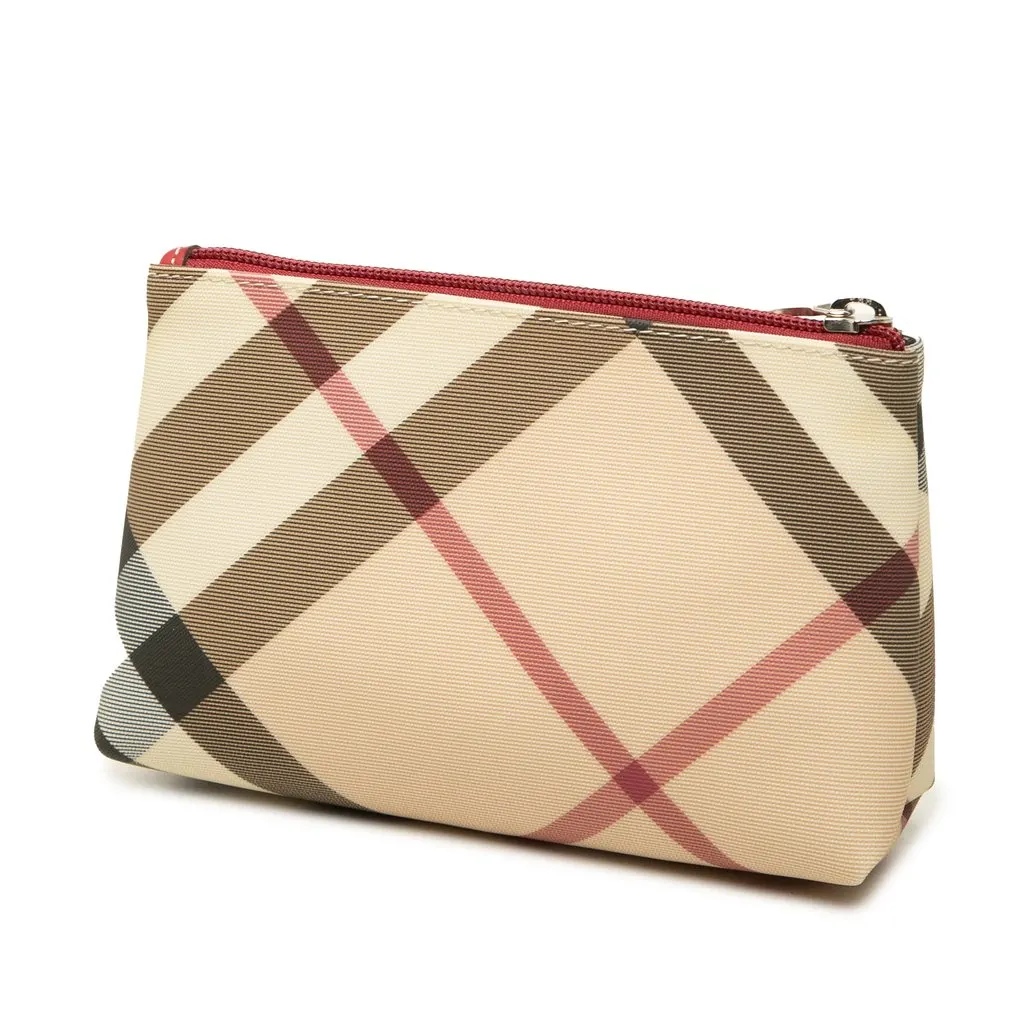 Burberry Nova Check Canvas Pouch Beige Canvas Very good - Back View