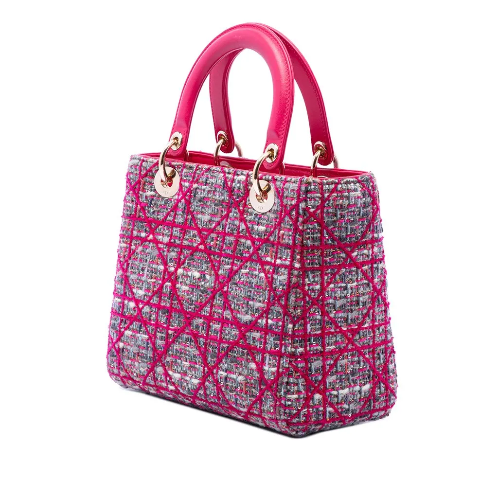 Dior Medium Tweed Macrocannage Lady Dior Pink Very good - Back View