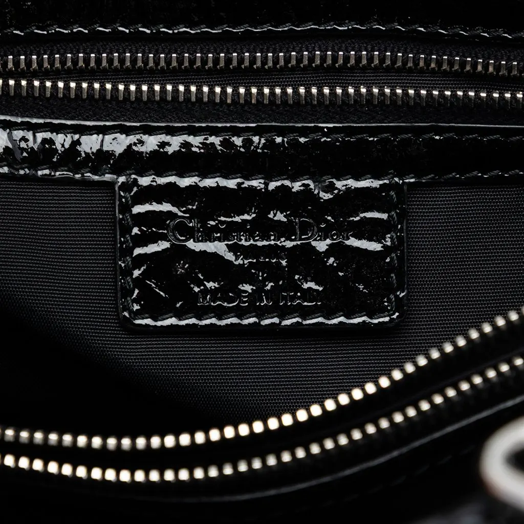 Dior Large Patent Cannage Lady Dior Soft Shopping Tote Black Leather Very good - Box View