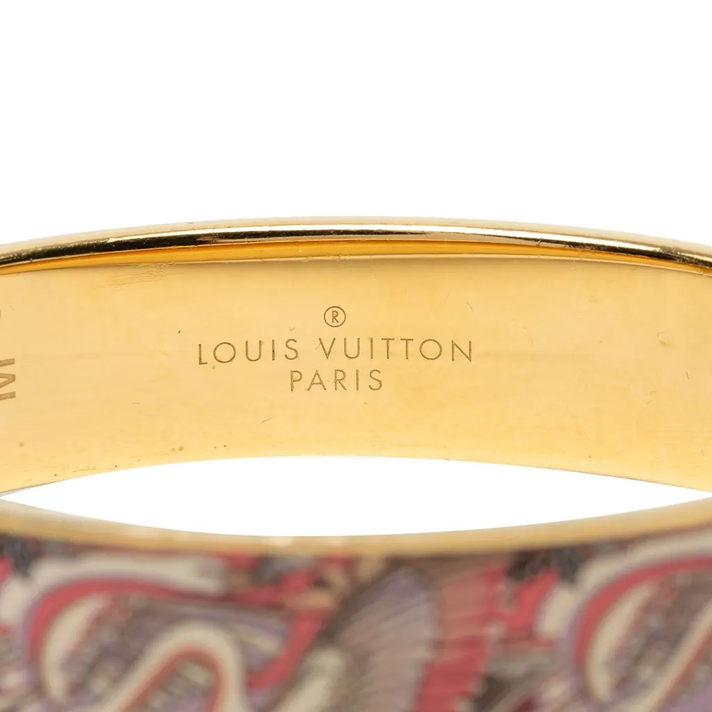 Louis Vuitton Gold Plated Enamel Monogram Confidential Hinge Bracelet M Pink Very good - Model View