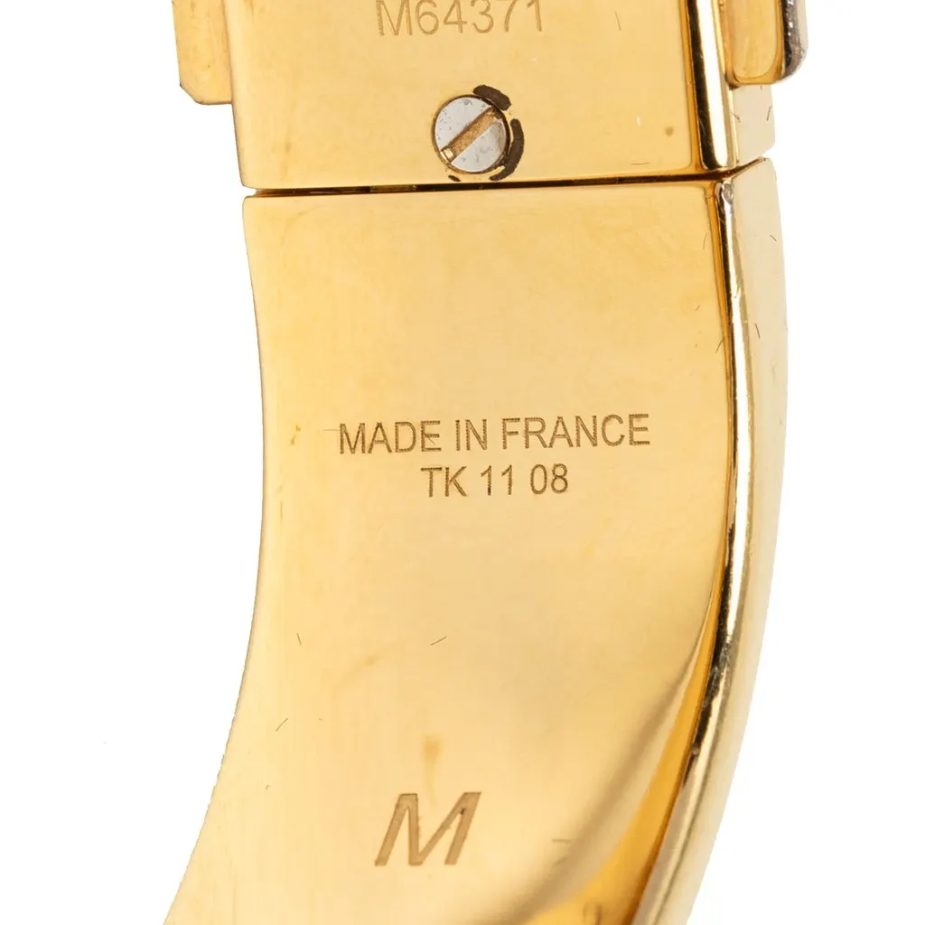 Louis Vuitton Gold Plated Enamel Monogram Confidential Hinge Bracelet M Pink Very good - Box View