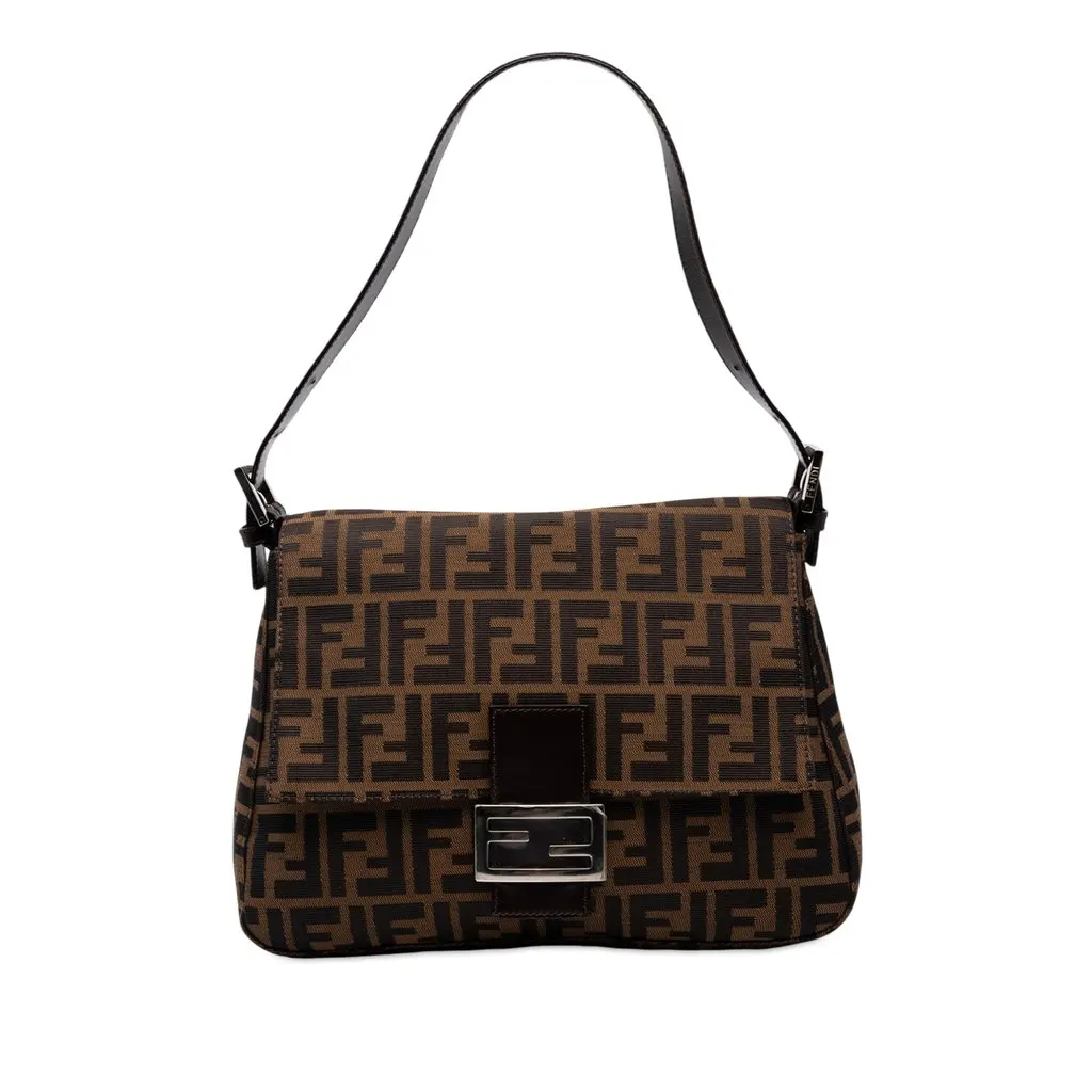 Fendi Zucca Canvas Mamma Forever Brown Canvas Good - Front View