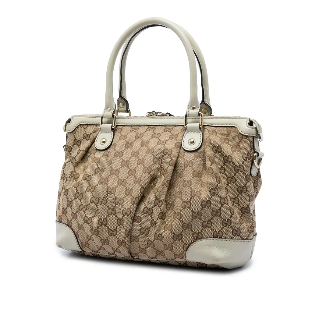 Gucci GG Canvas Sukey Satchel Beige Very good - Back View