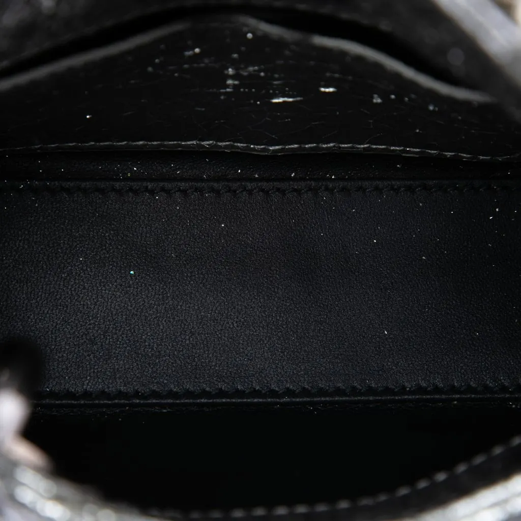 Dior Micro Metallic Crinkled Calfskin Cannage Lady Dior Silver Leather Very good - Model View