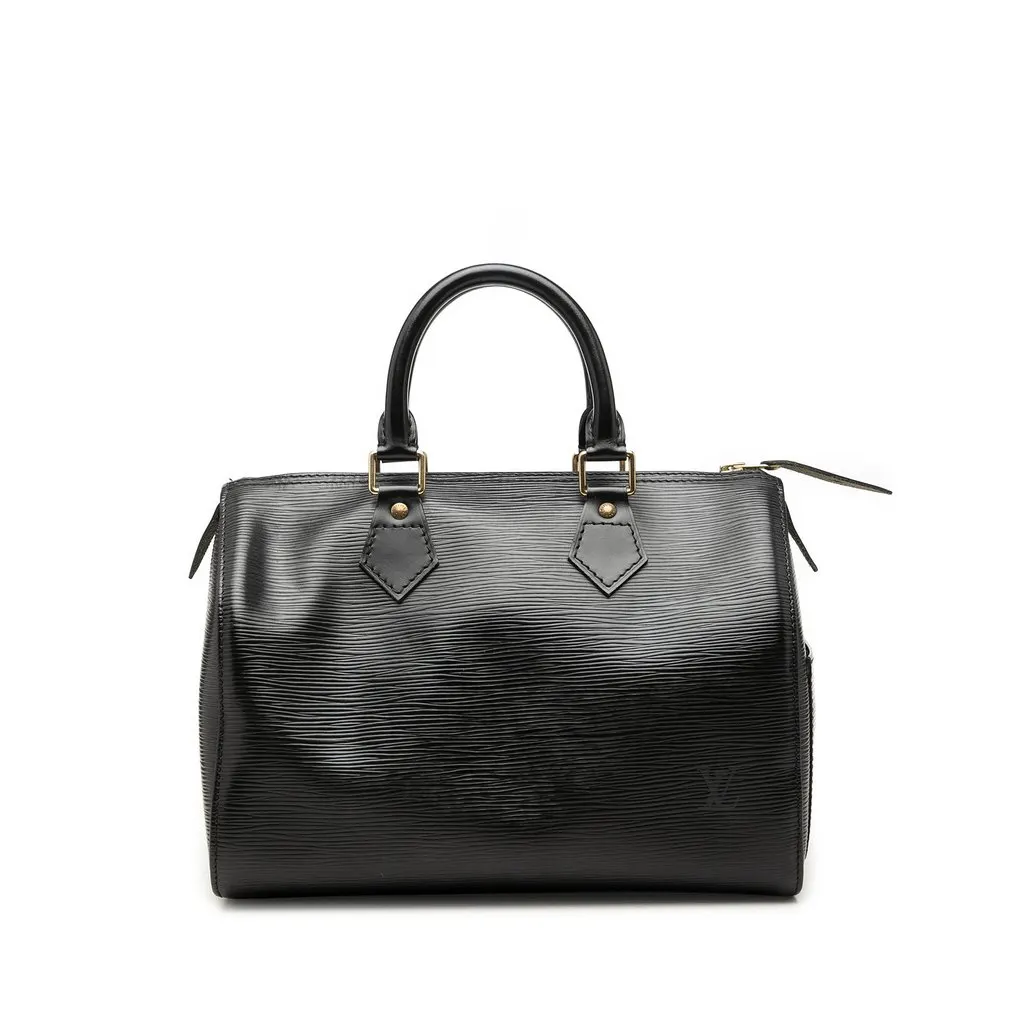 Louis Vuitton Epi Speedy 25 Black Leather Good - Front View