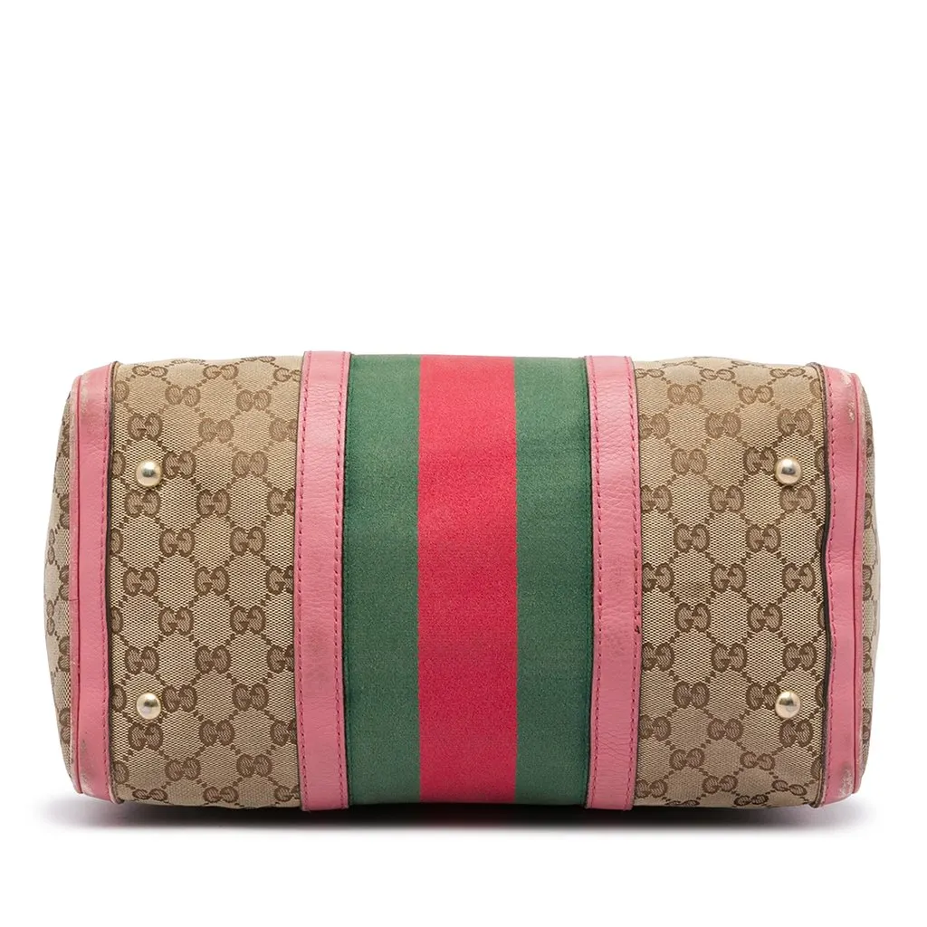 Gucci Medium GG Canvas Web Joy Boston Bag Beige Very good - Inside View