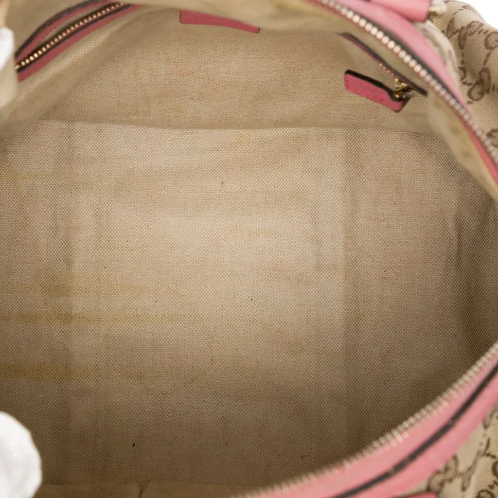 Gucci Medium GG Canvas Web Joy Boston Bag Beige Very good - Model View