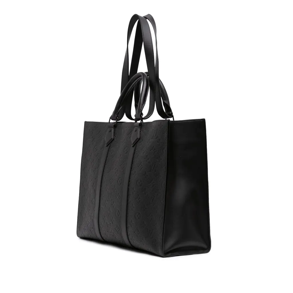 Louis Vuitton Monogram Taurillon Sac Plat 24H Black Leather Very good - Back View