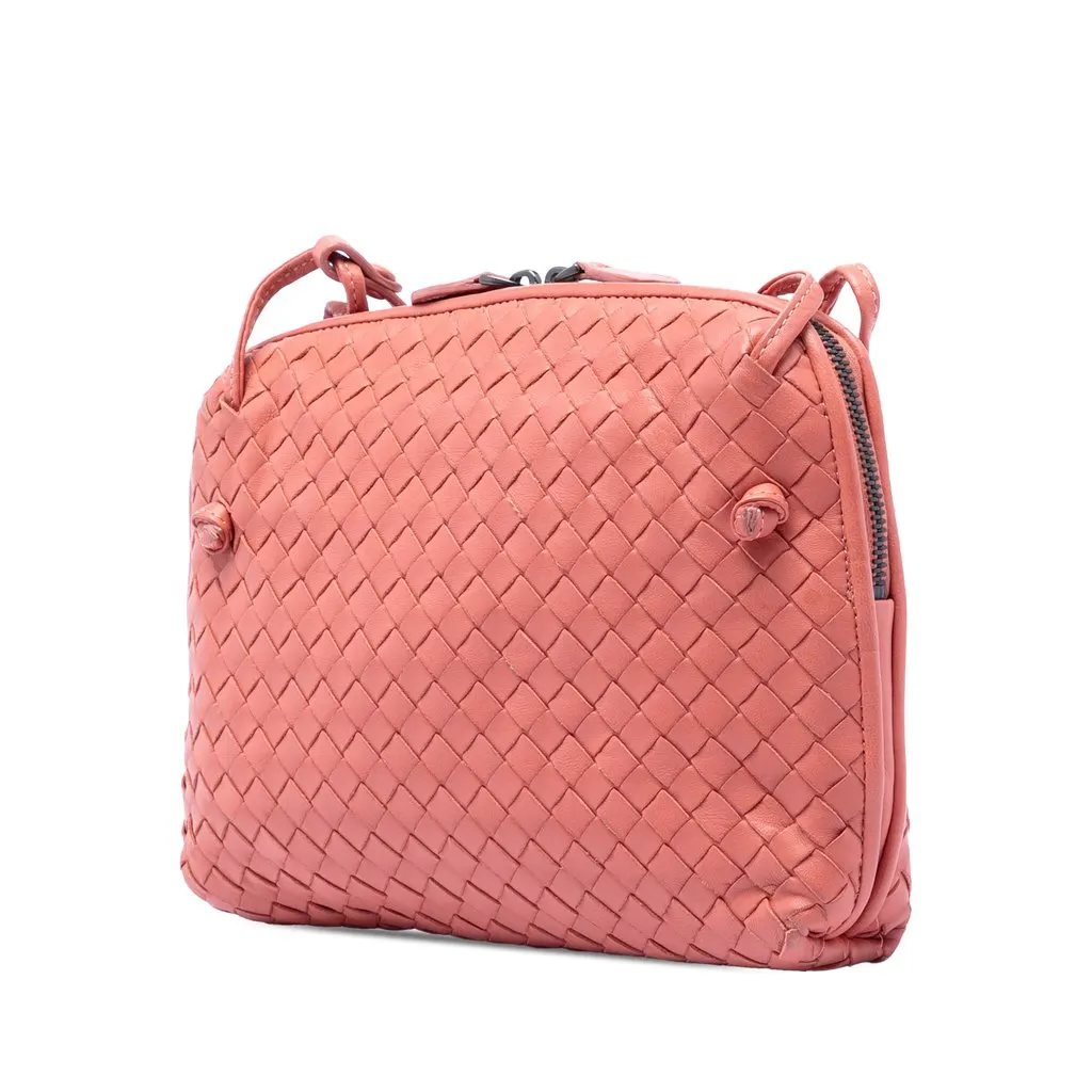 Bottega Veneta Nappa Intrecciato Nodini Crossbody Pink Leather Very good - Back View