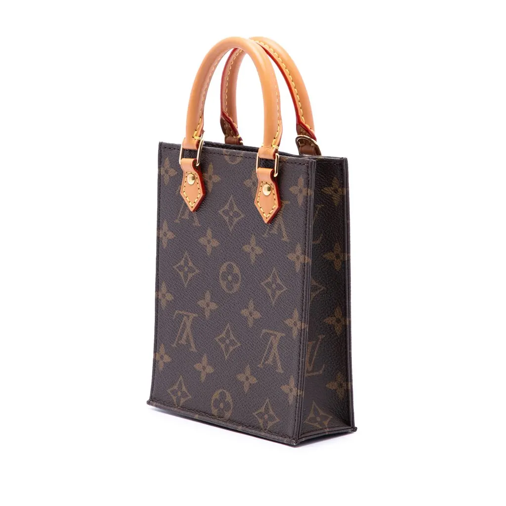 Louis Vuitton Monogram Petit Sac Plat Brown Canvas Very good - Back View