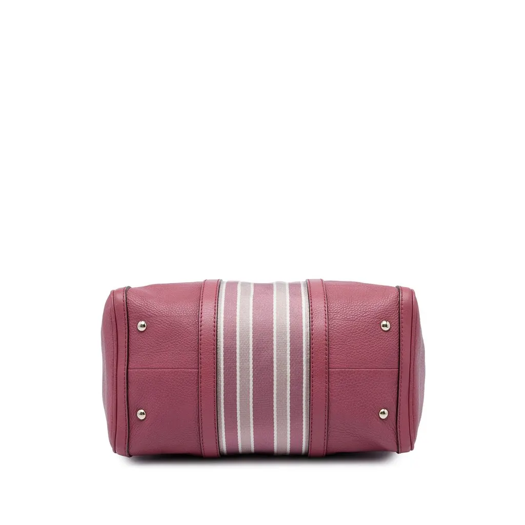 Gucci Medium Calfskin Web Joy Boston Bag Pink Leather Good - Inside View