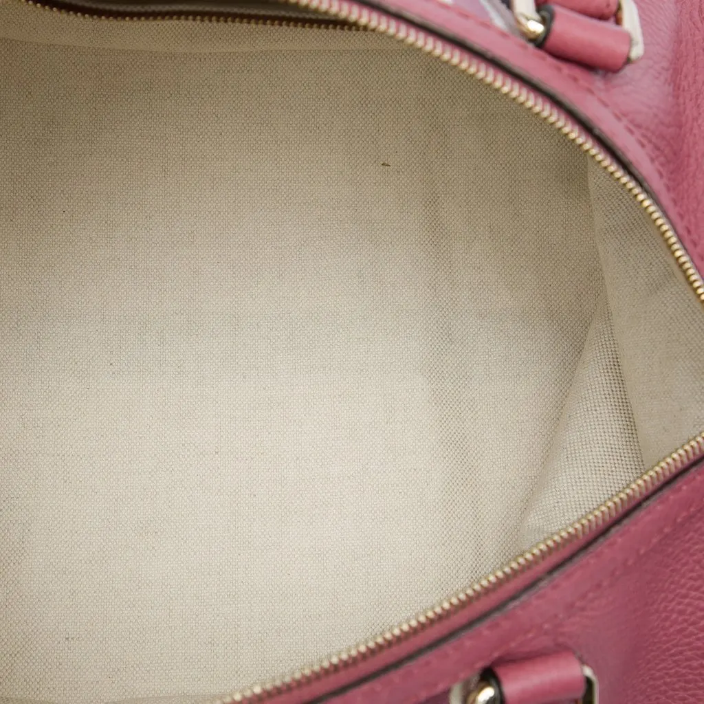 Gucci Medium Calfskin Web Joy Boston Bag Pink Leather Good - Model View