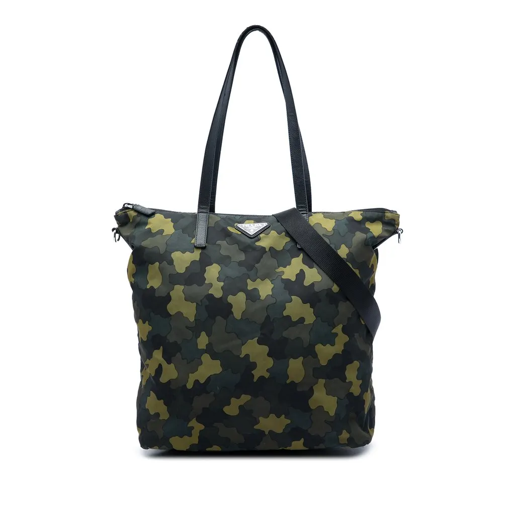 Prada Tessuto Stampato Satchel Green Very good - Front View