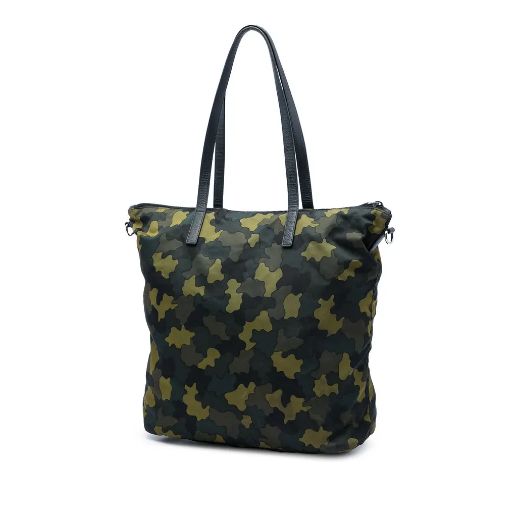 Prada Tessuto Stampato Satchel Green Very good - Back View