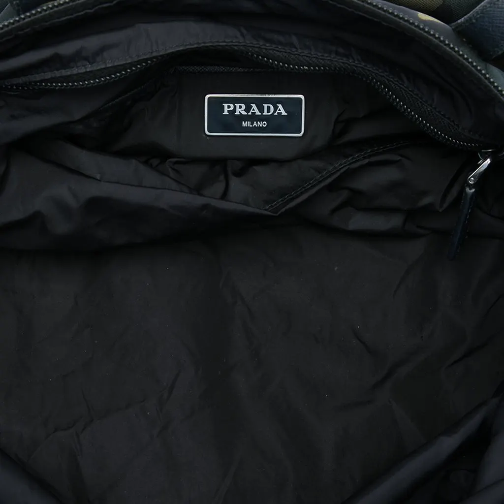 Prada Tessuto Stampato Satchel Green Very good - Model View