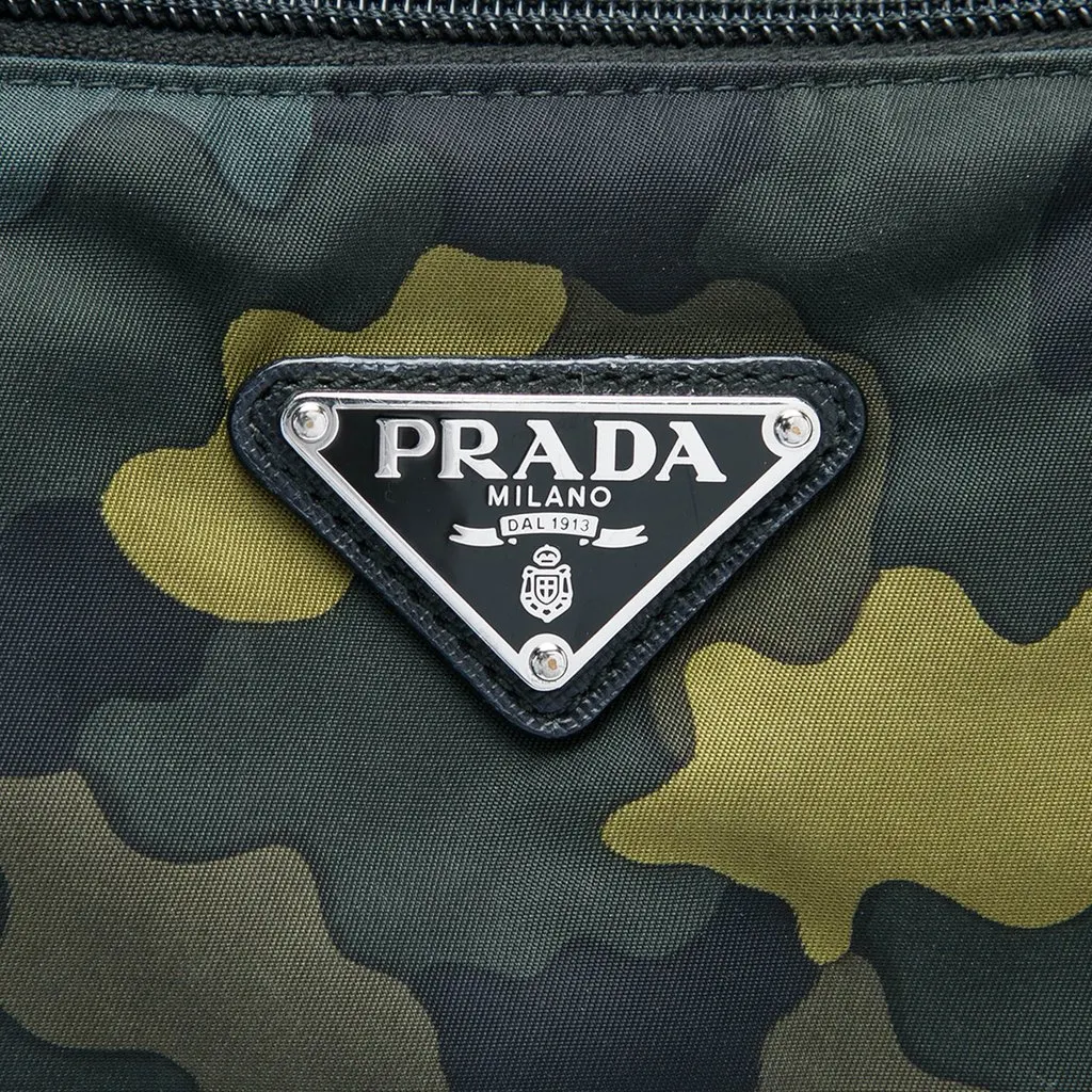 Prada Tessuto Stampato Satchel Green Very good - Box View
